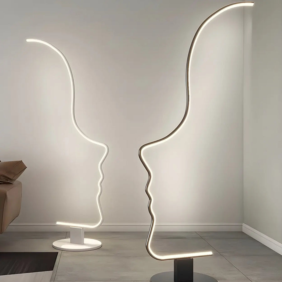 Creative Living Room Abstract Face LED Floor Lamp