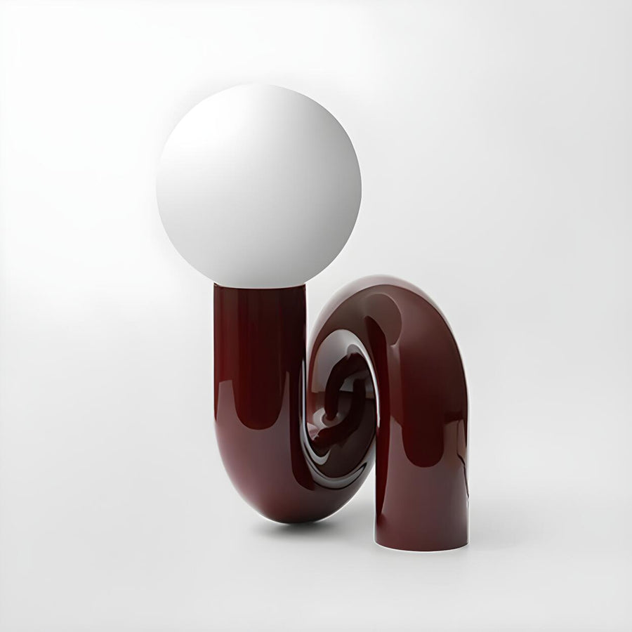 Creative Red Resin Ball Glass Lampshade Table Lamp
