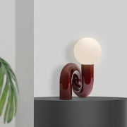 Creative Red Resin Ball Glass Lampshade Table Lamp