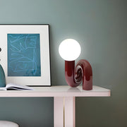 Creative Red Resin Ball Glass Lampshade Table Lamp