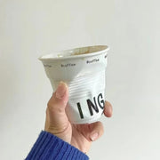 Crumpled Coffee Cup Ceramic Cup