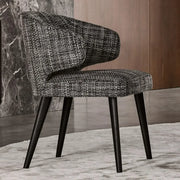 Curved Back Upholstered Arm Chair Dining Chair Black