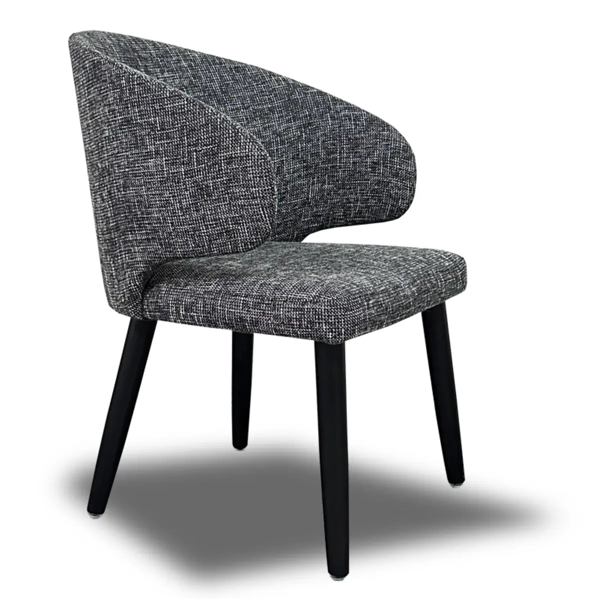 Curved Back Upholstered Arm Chair Dining Chair Black