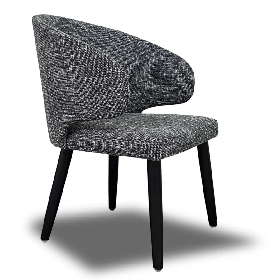 Curved Back Upholstered Arm Chair Dining Chair Black