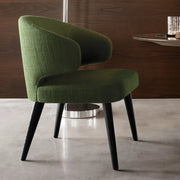 Curved Back Upholstered Arm Chair Dining Chair Black