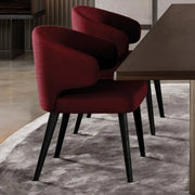 Curved Back Upholstered Arm Chair Dining Chair Black