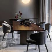 Curved Back Upholstered Arm Chair Dining Chair Black