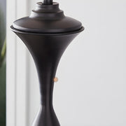Cylinder Fabric Shade Black Traditional Floor Lamp