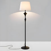 Cylinder Fabric Shade Black Traditional Floor Lamp