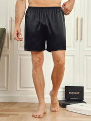 100% Mulberry Silk Men's Lounge Shorts Sleep Bottoms
