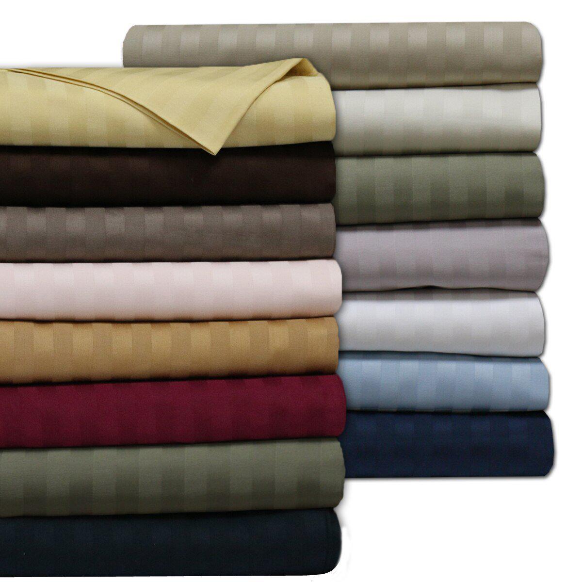 Damask Striped 600 Thread Count Sheet Set