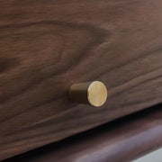 Dark Walnut Wood Drawers Shelves Cabinets TV Stand