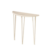 Demilune Pine Wood Gold Metal Three Legs Console Table