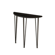 Demilune Pine Wood Gold Metal Three Legs Console Table