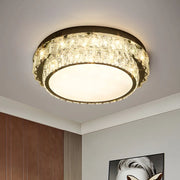 Dimmable Chrome Square Crystal LED Flush Mount Light