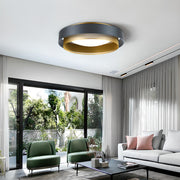 Dining Room Black Double Circle Flush Mount Light