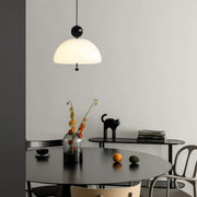 Dome Glass Red Ball White Modern Chandeliers Dining Room