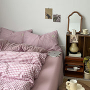 Dusty Purple Gingham Bedding Set