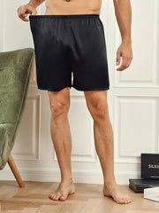 100% Mulberry Silk Men's Lounge Shorts Sleep Bottoms