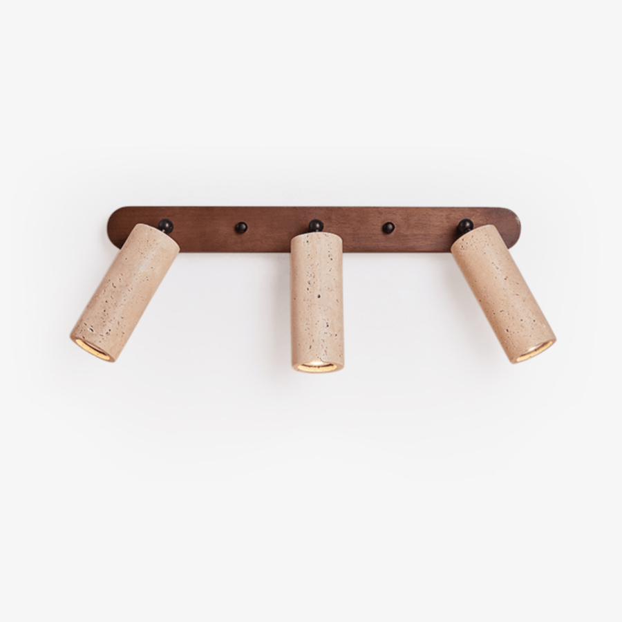Travertine Triple Spotlight Wall Lamp