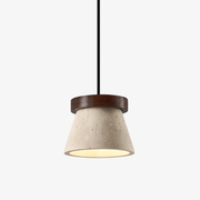Travertine Cone Ring Pendant Light