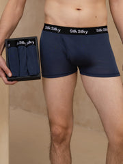 3Pcs 100% Mulberry Silk Men's Comfort Breathable Boxer Brief Underwear