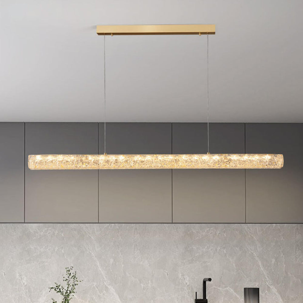Elegant Adjustable Gold Linear Island Hanging Light