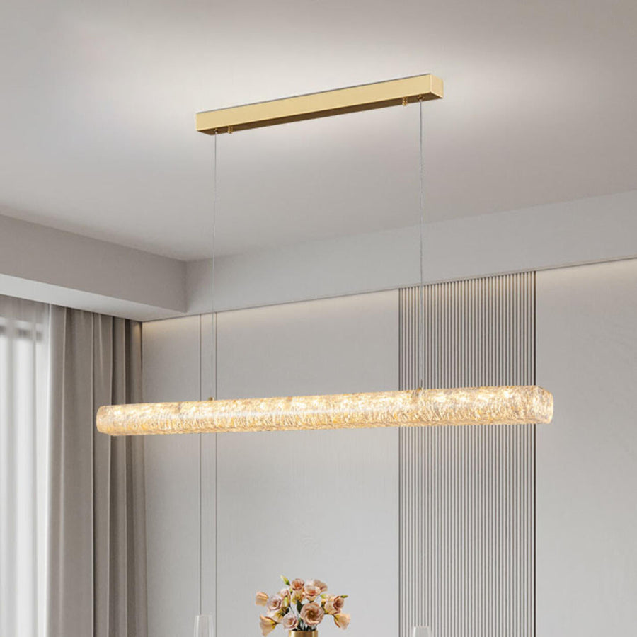 Elegant Adjustable Gold Linear Island Hanging Light