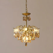 Elegant Crystal Chandelier with Golden Frame