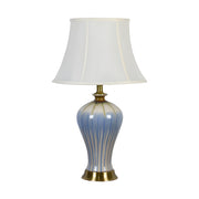 Elegant Fabric Drum Shape Ceramic Vase Table Lamp