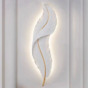 Elegant Feather White Metal LED Wall Sconce