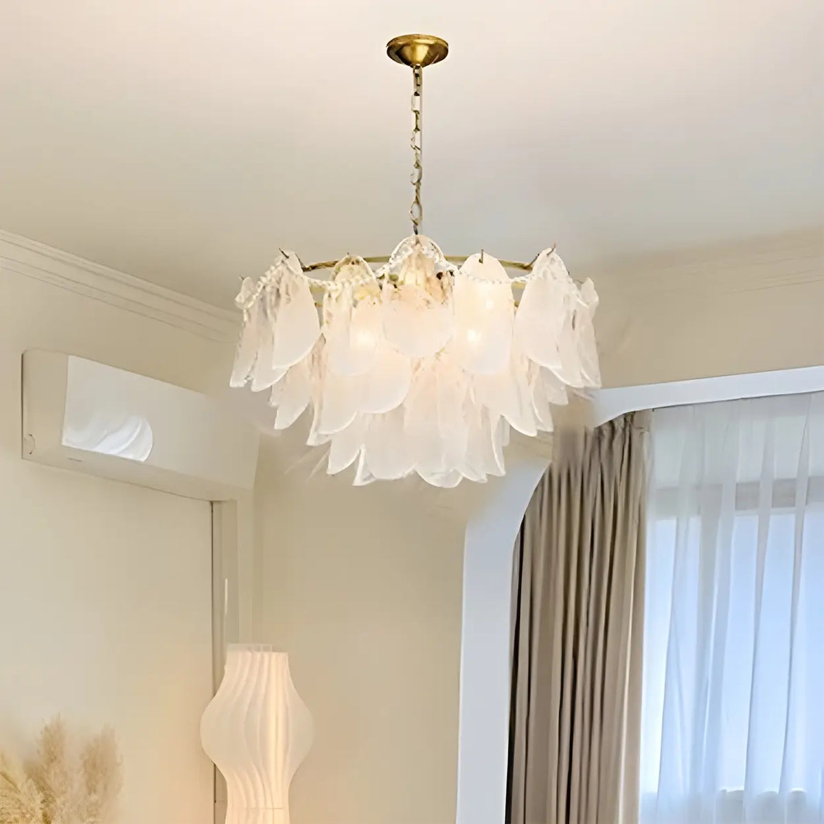 Elegant Floral Clear Glass Pendant Light Chandelier