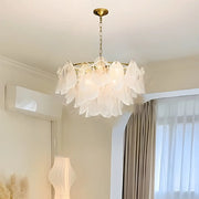 Elegant Floral Clear Glass Pendant Light Chandelier