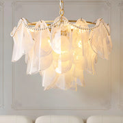 Elegant Floral Clear Glass Pendant Light Chandelier