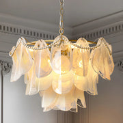 Elegant Floral Clear Glass Pendant Light Chandelier