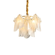 Elegant Floral Clear Glass Pendant Light Chandelier