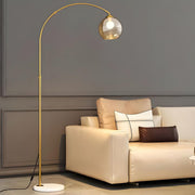 Elegant Glass Globe Gold Arc Metal LED Floor Lamp