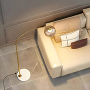 Elegant Glass Globe Gold Arc Metal LED Floor Lamp