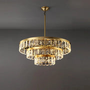 Elegant Gold and Tierd Ring Crystal Chandelier