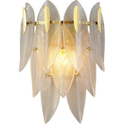 Elegant Gold Crystal Leaf Wall Sconce