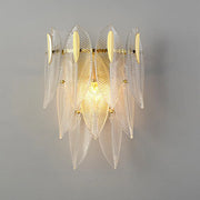 Elegant Gold Crystal Leaf Wall Sconce