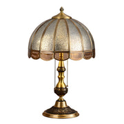 Elegant Gold Umbrella Glass Shade Brass Dome Table Lamp