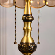 Elegant Gold Umbrella Glass Shade Brass Dome Table Lamp