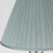 Elegant Green Pleated Shade and Gold Floor Lamp