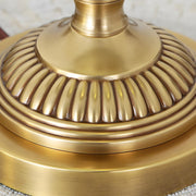 Elegant Green Pleated Shade and Gold Floor Lamp