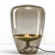Elegant Grey Glass Shade Metal Tripod Base Table Lamp