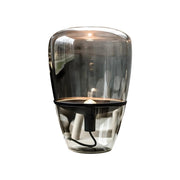 Elegant Grey Glass Shade Metal Tripod Base Table Lamp