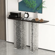 Elegant Half Moon Clear Acrylic Pedestal Console Table