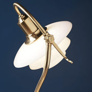 Elegant Multi-Layered Silver Curved Chrome Table Lamp
