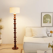 Elegant Pleated Cone Shade Stacked Ball Floor Lamp